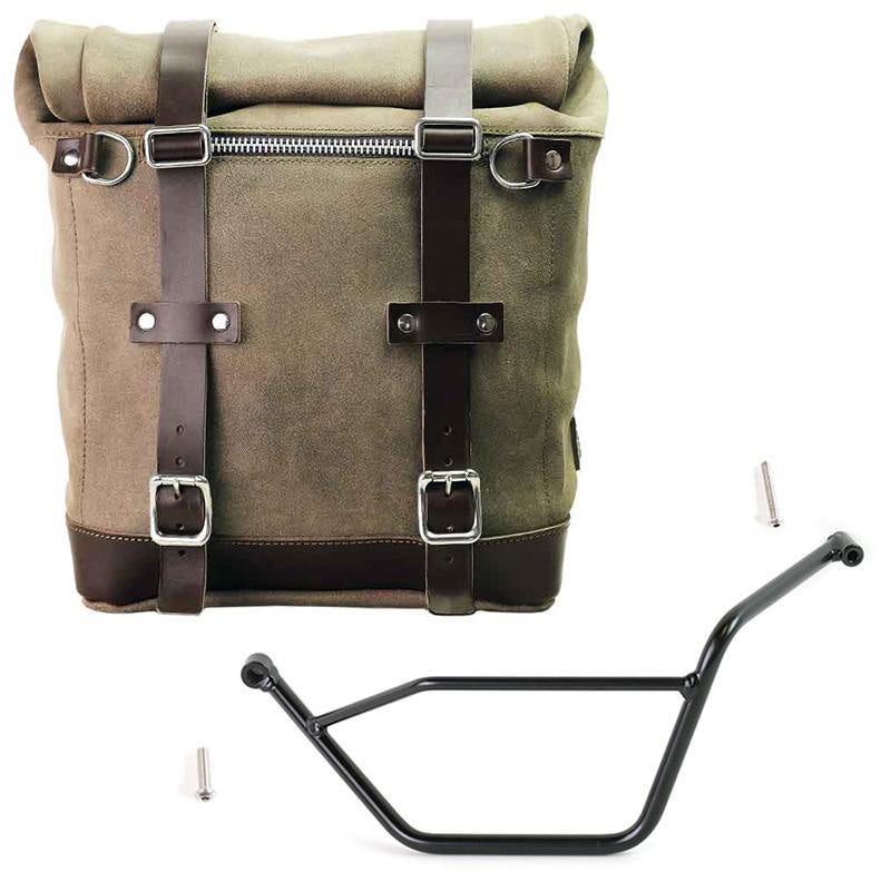 BMW R 1150 GS Adventure [2002-2006] - Scram split leather side bag 22-30L with left frame for BMW GS 850/1100/1150