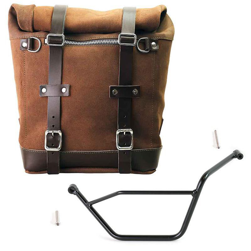 BMW R 1150 GS Adventure [2002-2006] - Scram split leather side bag 22-30L with left frame for BMW GS 850/1100/1150