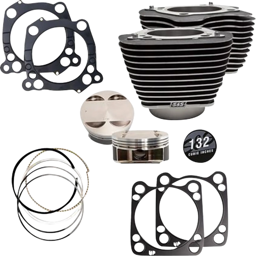 Harley-Davidson FLHFB 1868 Electra Glide Highway King 114 [2023] - Big Bore Zylindersatz – Oberfläche: Pulverbeschichtet, Gefräste Lamellen, Wrinkle Black – Art.-Nr. 910-0845A – Bild 2