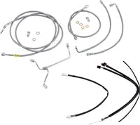 Harley Davidson Flhx [BURLY BRAND] - Complete Stainless Steel Braided Handlebar Cable/Brake Line Kit