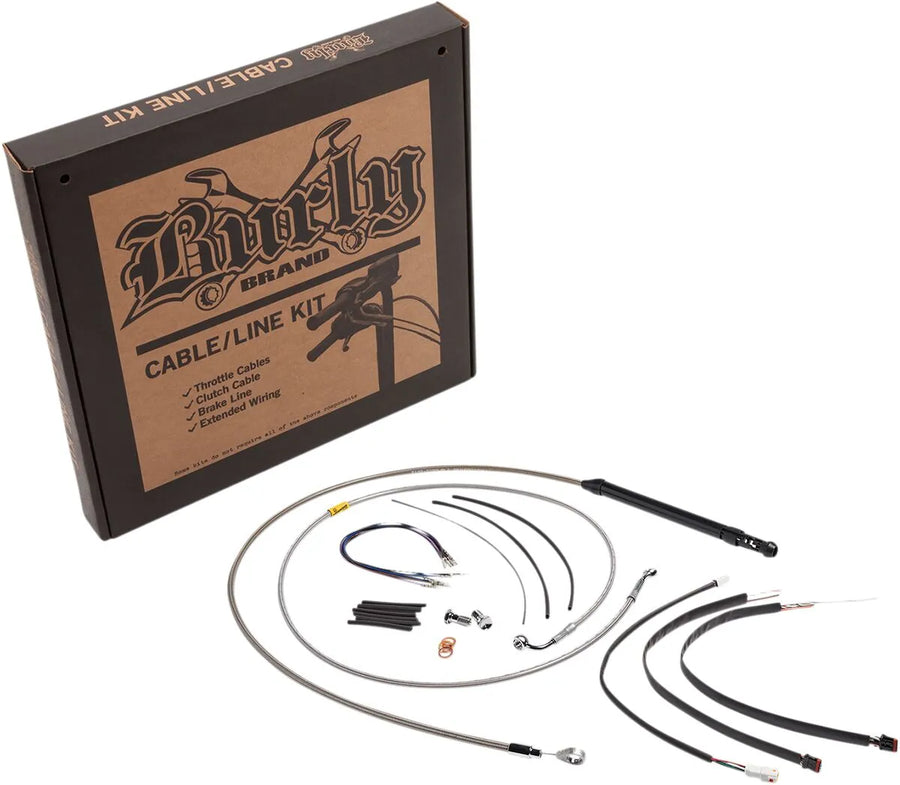 harley davidson flfb [BURLY BRAND] - Handlebar cable and brake line kit for Burly Ape handlebars