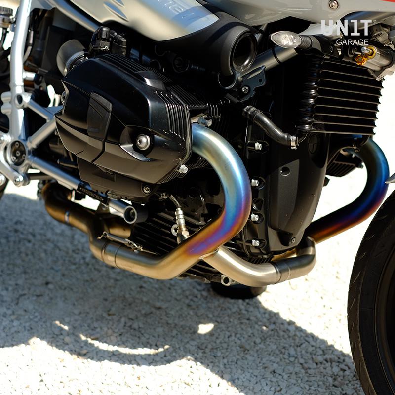 BMW R nineT 1200 Pure [2017-2023] - Abgaskrümmer ohne Katalysator in Titan mit sichtbarer Schweißung (EURO 3, EURO 4)