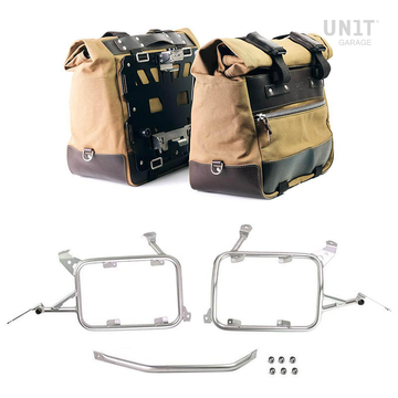 BMW R 1250 GS Adventure [2019-2023] - Paar Cult-Seitentaschen Canvas 40–50L + Paar Aluminiumplatten + Taschenrahmen Alu R1200GS LC - R1250GS & ADV