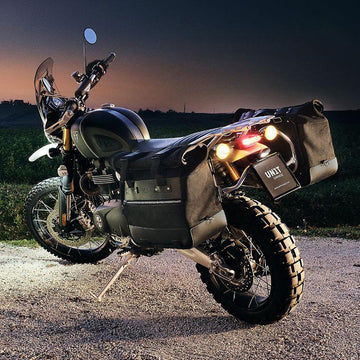 BMW R nineT 1200 Scrambler [2016-2023] - Paar Cult-Seitentaschen aus Spaltleder 40L - 50L + Aluminiumplatte