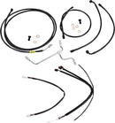 Harley Davidson Flhx [BURLY BRAND] - Complete Black Vinyl Handlebar Cable/Line Set for Ape Hanger