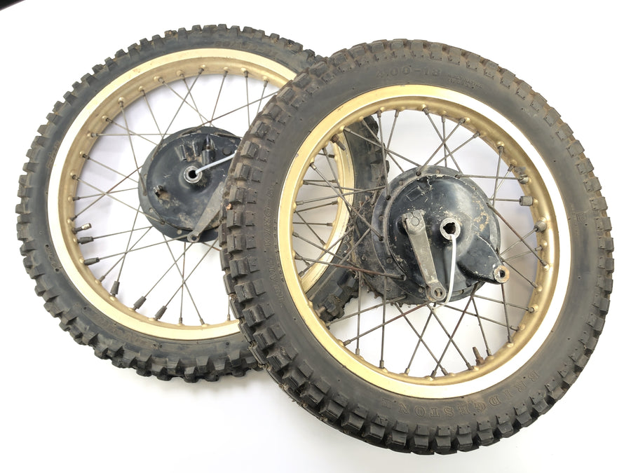 Yamaha XT 500 1U6 [1981] - Wheel set front wheel rear wheel gold