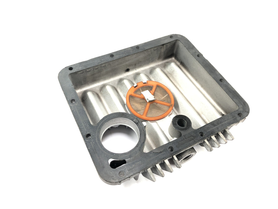 Moto Guzzi V65 Custom [1985] - oil pan engine cover oil filter housing ribbed aluminum