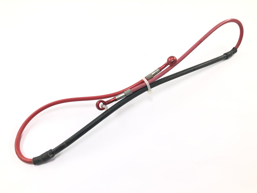 Honda CRF 450 R [2007] - brake line steel braided hydraulic line front racing red