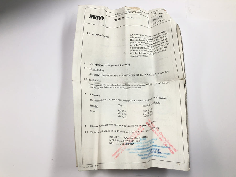 Suzuki GSX R 1100 GU74C [1987] - Rear panel seat hump DIMO rear bumper rear