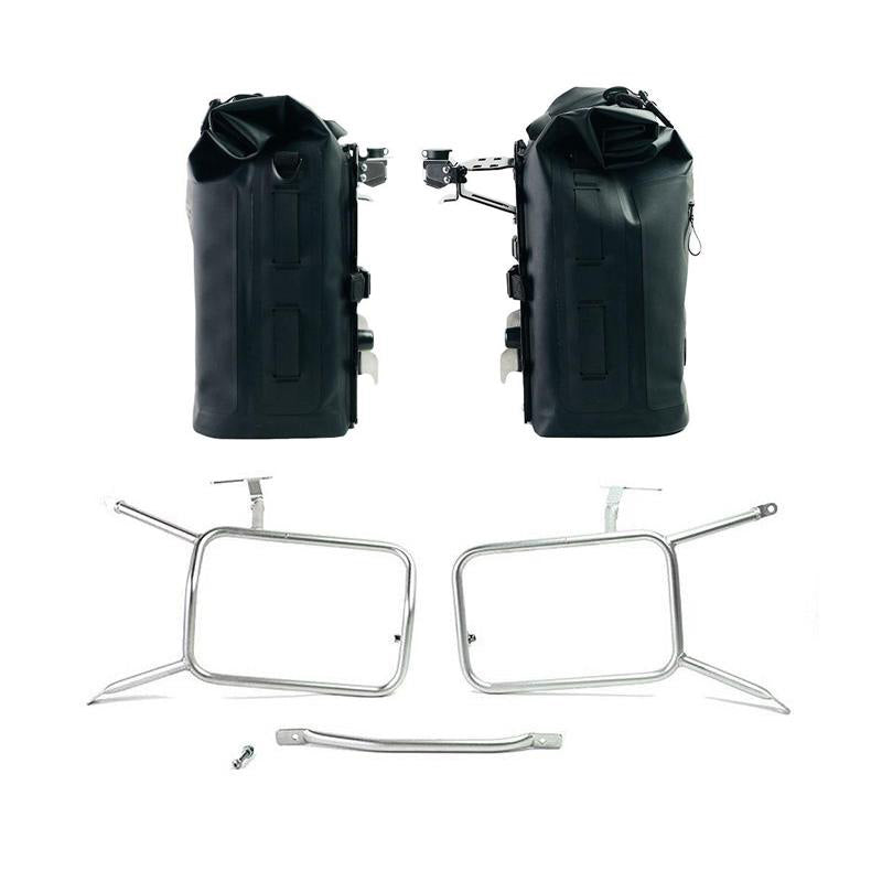 BMW R nineT 1200 Pure [2017-2023] - Zwei Khali-Seitentaschen aus TPU 35L - 45L + Paar Aluminiumplatten mit -Rahmen
