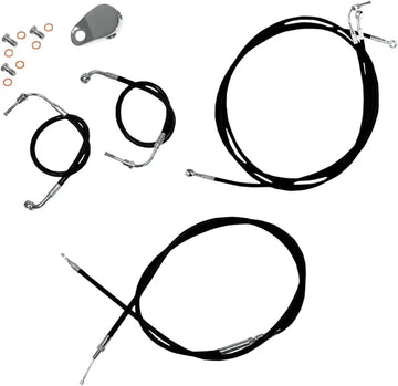 Harley Davidson Fltr [LA CHOPPERS] - Standard Black Vinyl Handlebar Cable/Brake Line Kit