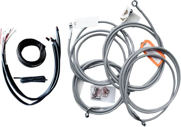 Harley Davidson Fltruse [LA CHOPPERS] - Complete Stainless Steel Braided Handlebar Cable/Brake Line Kit
