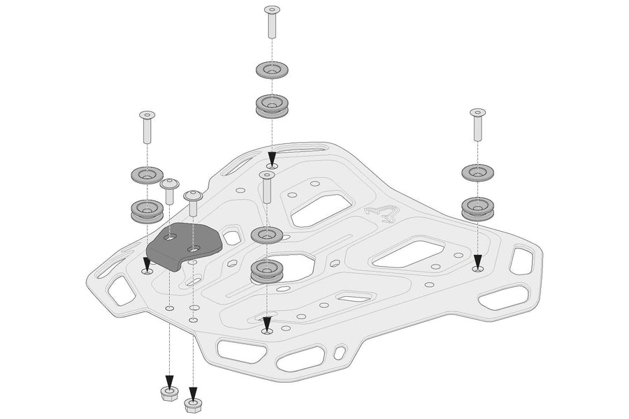 [SW-MOTECH] - Adapterkit für ADVENTURE-RACK Gepäckträger, TRAX ADV/ION/EVO, schwarz – Bild 2