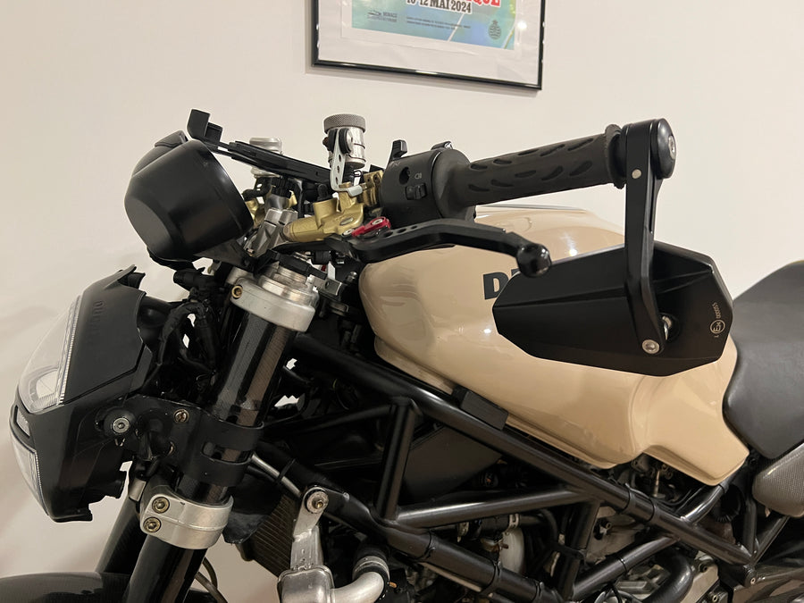 Handlebar end mirrors 2 pieces [E-mark] - Ducati Monster 600 620 750 900 1000 S4 S4R perspective view