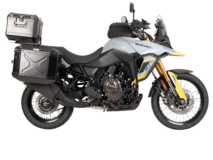 Suzuki V-Strom 800 [2024-2026] - Kofferträgerset Cutout schwarz inkl. Xplorer Cutout schwarz Kofferset