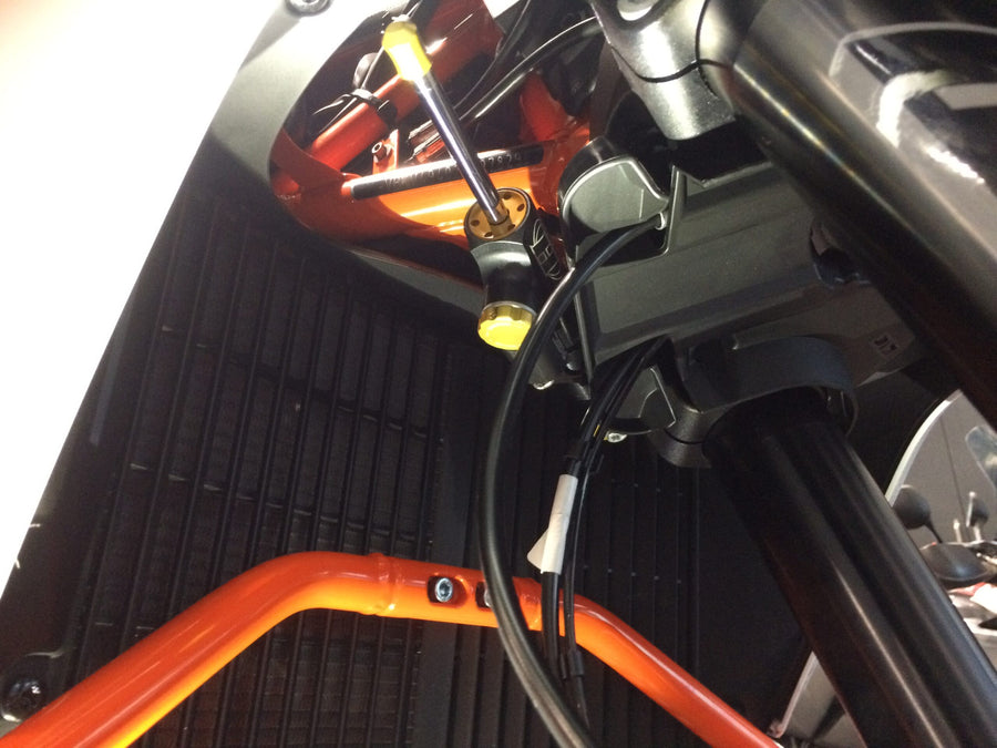 Ktm 1090 ADVENTURE R, 1190 ADVENTURE +6 [HYPERPRO] - Steering Damper Mounting Kit, Black (MK-KT11-B002-B)