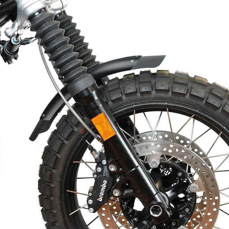 BMW R nineT 1200 Scrambler [2016-2023] - Schwarz Aluminium-Kotflügel mit Gabelstabilisator