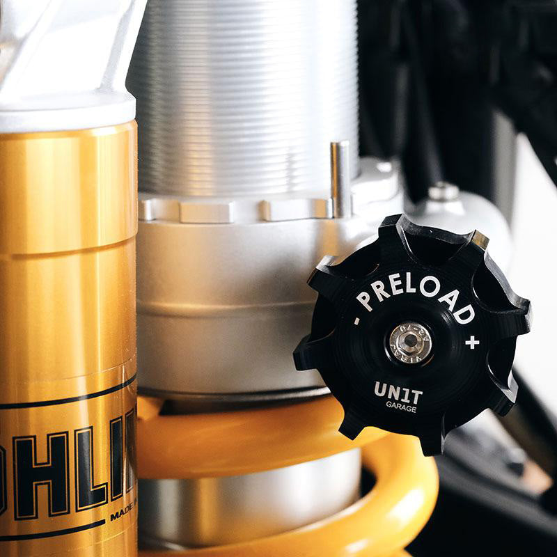 BMW R nineT 1200 Scrambler [2016-2023] - Knopf zur Einstellung der Vorspannung des Öhlins-Stoßdämpfers