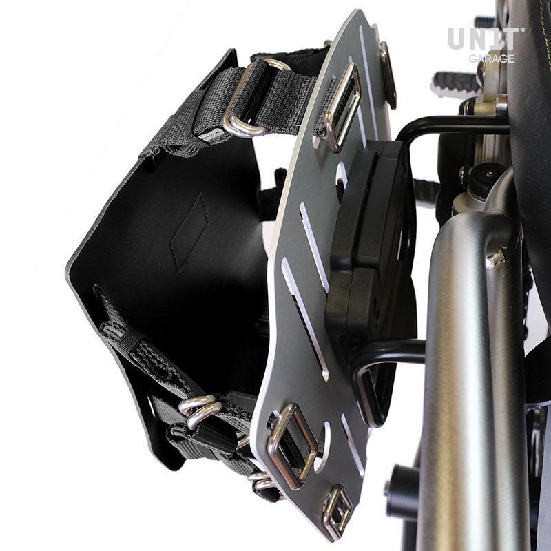 BMW R 1150 GS Adventure [2002-2006] - Aluminum bag holder with leather front, quick coupling and left frame