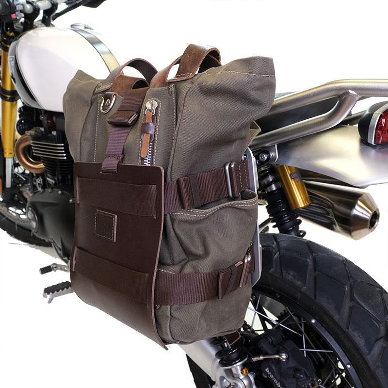 BMW R 1150 GS Adventure [2002-2006] - Alu-Taschenhalter mit Lederfront, Schnellkupplung und rechtem Rahmen