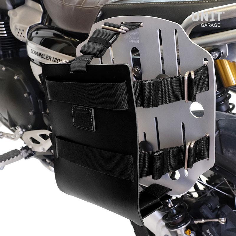 BMW R 1150 GS Adventure [2002-2006] - Aluminum bag holder with leather front, quick coupling and left frame